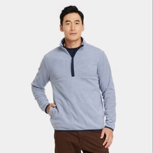 Men's Polar Fleece Half Zip Sweatshirt - Goodfellow & Co Small